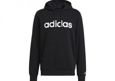 Men's adidas Essentials French Terry Linear Logo Hoodie black GK9064 - adidas performance - 