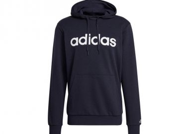 Men's adidas Essentials French Terry Linear Logo Hoodie navy blue GK9066 - adidas performance - 