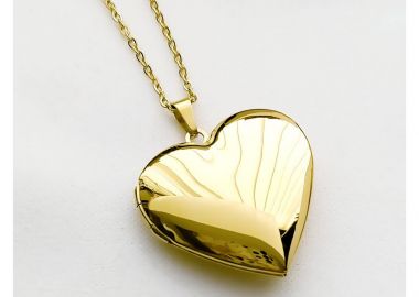 Μενταγιόν για φωτογραφίες καρδιά gold F179 - Asimenio - 