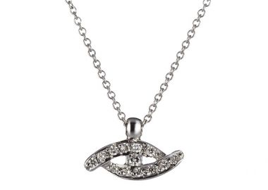 Μενταγιόν με Διαμάντια Λευκόχρυσος Κ18 - 09011 -  - 