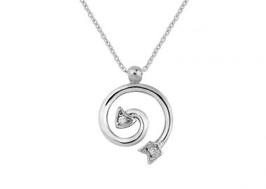 Μενταγιόν με Διαμάντια Λευκόχρυσος Κ18 - 13044P -  - 