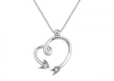 Μενταγιόν με Διαμάντια Λευκόχρυσος Κ18 - 13045P -  - 