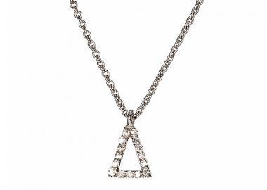 Μενταγιόν Μονόγραμμα Δ με Ζιργκόν Λευκόχρυσος Κ9 - 10014WΔ -  - 