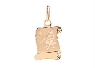 Μενταγιόν ζώδιο από χρυσό 14 καρατίων Κ14 με το ζώδιο Παρθένος -  - 