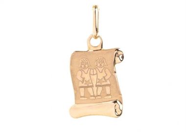 Μενταγιόν ζώδιο από χρυσό 14 καρατίων Κ14 με τους Διδύμους -  - 