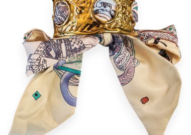 μεταλλικό βραχιόλι με φουλάρι Rumer - PerfectDress.gr - 