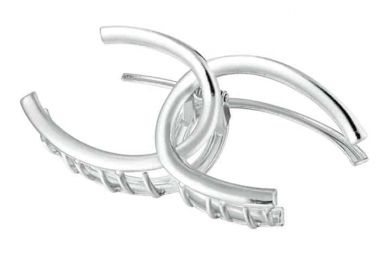 μεταλλικό κλάμερ μαλλιών double C silver - PerfectDress.gr - 