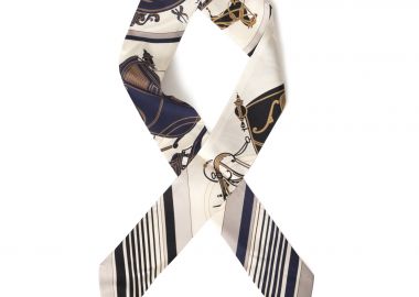 Μεταξωτό scrunchie με print μαντηλιού - MAT FASHION - 