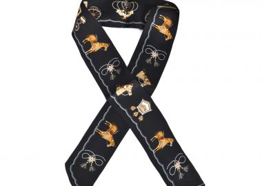 Μεταξωτό scrunchie με print μαντηλιού - MAT FASHION - 