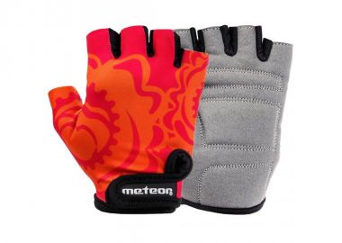 Meteor Big Flower 24181-24183 Κοντά Γάντια Ποδηλασίας Παιδικά Κόκκινα - Meteor - 