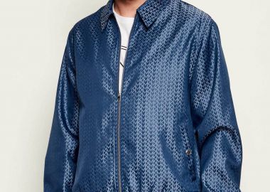 Michael Kors ανδρικό bomber jacket με all-over monogram print Regular Fit - CR6208EK90 Μπλε - MICHAEL KORS - 