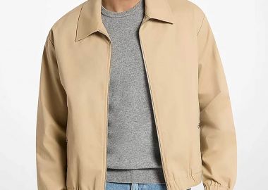 Michael Kors ανδρικό jacket με γιακά Regular Fit - CS6208EKWF Μπεζ - MICHAEL KORS - 