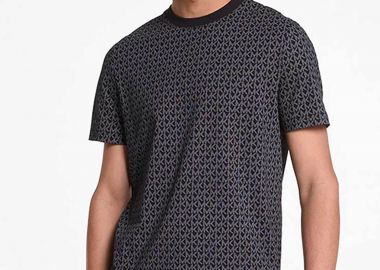 Michael Kors ανδρικό T-shirt με all-over monogram print Regular Fit - CS5529A5KS Μαύρο - MICHAEL KORS - 