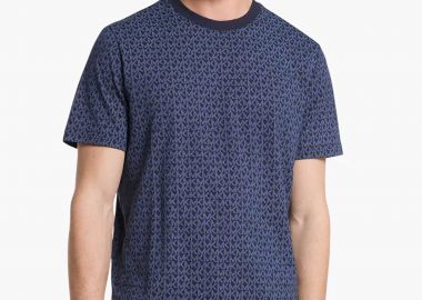 Michael Kors ανδρικό T-shirt με all-over monogram print Regular Fit - CS5529A5KS Μπλε Σκούρο - MICHAEL KORS - 
