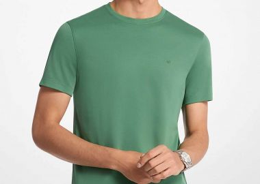 Michael Kors ανδρικό T-shirt με κεντημένο monogram print Regular Fit - CF15FJ2C93 Πράσινο - MICHAEL KORS - 