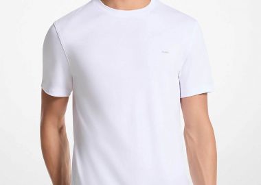Michael Kors ανδρικό T-shirt με κεντημένο monogram Regular Fit - CB95FJ2C93 Λευκό - MICHAEL KORS - 