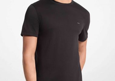 Michael Kors ανδρικό T-shirt με κεντημένο monogram Regular Fit - CB95FJ2C93 Μαύρο - MICHAEL KORS - 