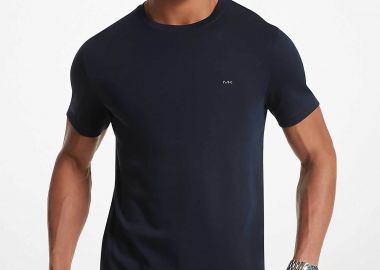 Michael Kors ανδρικό T-shirt με κεντημένο monogram Regular Fit - CB95FJ2C93 Μπλε Σκούρο - MICHAEL KORS - 