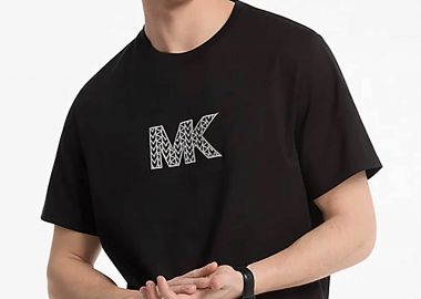 Michael Kors ανδρικό T-shirt με logo print - CT552LN1V2 Μαύρο - MICHAEL KORS - 