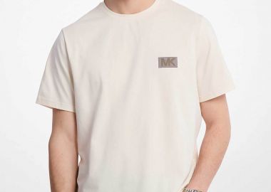 Michael Kors ανδρικό T-shirt με logo print - CT552NHFV4 Εκρού - MICHAEL KORS - 