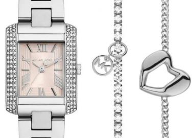 MICHAEL KORS Emery Crystals Gift Set - MK7514, Silver case with Stainless Steel Bracelet - Michael Kors - 
