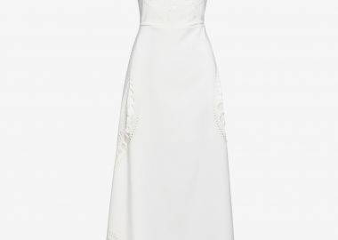 Midi A-Line Dress in White - Cutcuutur - 