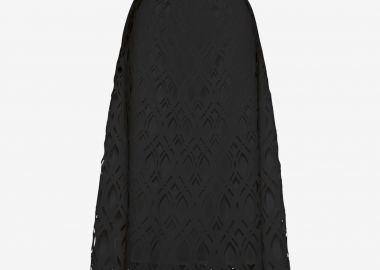 Midi A-Line Skirt in Black - Cutcuutur - 