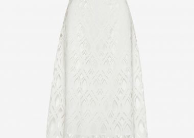 Midi A-Line Skirt in White - Cutcuutur - 