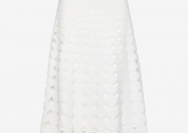 Midi A-Line Skirt in White - Cutcuutur - 