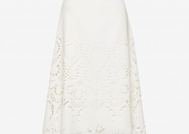 Midi A-Line Skirt in White - Cutcuutur - 