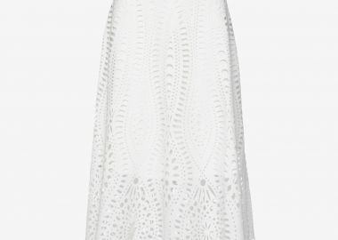 Midi Cloche Skirt in White - Cutcuutur - 