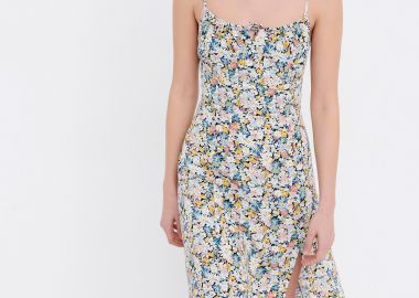 Midi φλοράλ φόρεμα με τιράντες - FUNKY BUDDHA - 