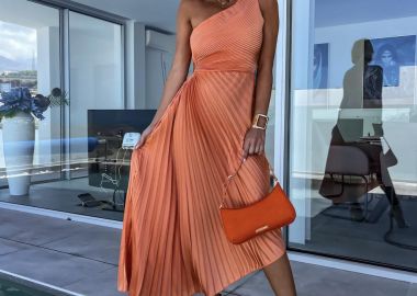 Midi Φόρεμα Iris Κοραλί - Amelie's - 