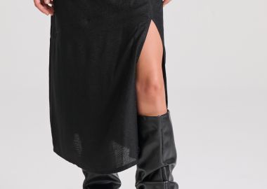 Midi κρουαζέ φούστα σε ζακάρ ύφανση - FUNKY BUDDHA - 