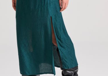 Midi κρουαζέ φούστα σε ζακάρ ύφανση - FUNKY BUDDHA - 