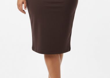 Midi pencil φούστα σε καφέ χρώμα -  - 