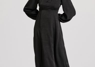 Midi σατινέ φόρεμα με crinkle effect - FUNKY BUDDHA - 