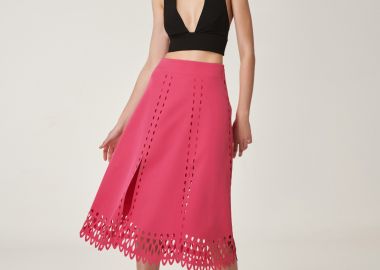 Midi Skirt In Fuchsia - Cutcuutur - 