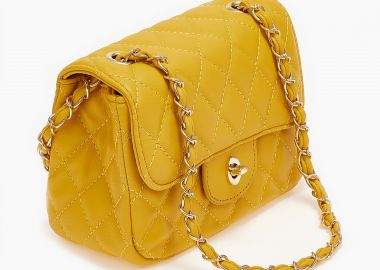 Μικρή καπιτονέ τσάντα - Κίτρινο - Issue - 