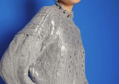 milly γυναικεία πλεκτή μπλούζα γκρι μεταλιζε - SOU - 