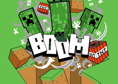 Minecraft Boom Creeper εξαιρετικά μαλακή polar fleece κουβέρτα 100x150 cm Πράσινο - Minecraft - 