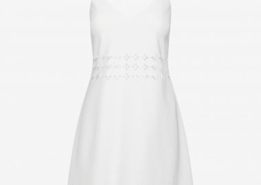 Mini A-Line Dress in White - Cutcuutur - 