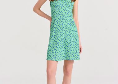 Μίνι φλοράλ φόρεμα σε γραμμή άλφα - FUNKY BUDDHA - 