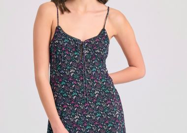 Μίνι φόρεμα από τούλι με φλοράλ all over τύπωμα - FUNKY BUDDHA - 