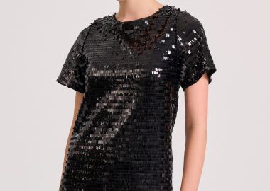 Μίνι φόρεμα με παγιέτες και άνοιγμα στην πλάτη - FUNKY BUDDHA - 