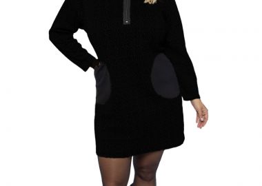 Mini φόρεμα με τσέπες σε μαύρο χρώμα -  - 