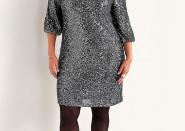 Mini φόρεμα παγιέτα σε ανθρακί χρώμα -  - 