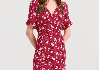 Mini κρουαζέ φόρεμα με all over τύπωμα - FUNKY BUDDHA - 