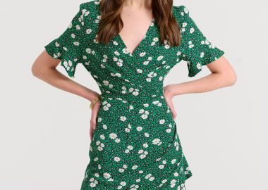 Mini κρουαζέ φόρεμα με all over τύπωμα - FUNKY BUDDHA - 