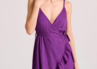 Mini κρουαζέ φόρεμα με βολάν - FUNKY BUDDHA - 